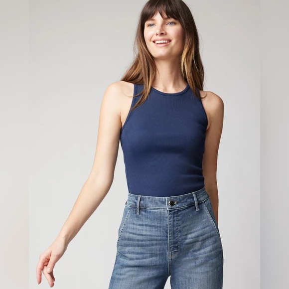 WHBM FORME™ Ribbed Stretch Tank in Bright Blue - Picture 4 of 6